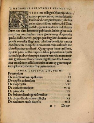 Theodori Prisciani Archiatri ad Timotheum fratrem, Phaenomenon Euporiston Liber I Logicus Liber II Gynaecea ad Saluinam Liber III