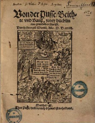 Von der Pusse, Beichte vnd Bann : zwey büchlin aus grundt der schrifft