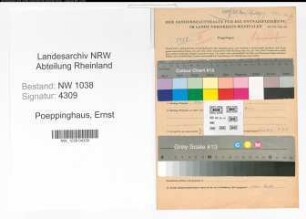 Entnazifizierung Ernst Poeppinghaus , geb. 11.08.1909 (Rechtsanwalt)