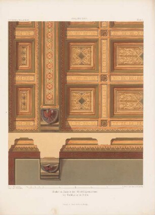 Decke im Zimmer des Bürgermeisters des Berliner Rathauses (Rotes Rathaus), Berlin: Ansicht (aus: Architektonisches Skizzenbuch, H. 114/3, 1872)