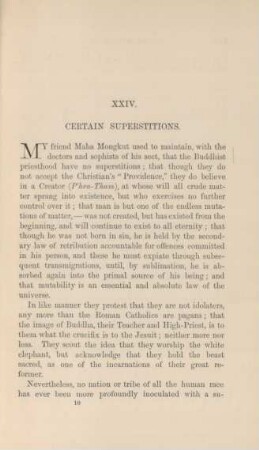 XXIV. Certain superstitions