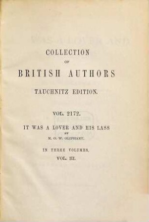 It was a lover and his lass : in three volumes, 3