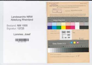 Entnazifizierung Josef Lommes, geb. 27.04.1894 (Postbetriebswart)