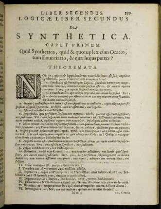 Liber Secundus. De Synthetica.