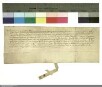 Balthasar [von Dernbach], Abt von Fulda, verleiht Joachim Roln das Kanonikat von Rasdorf