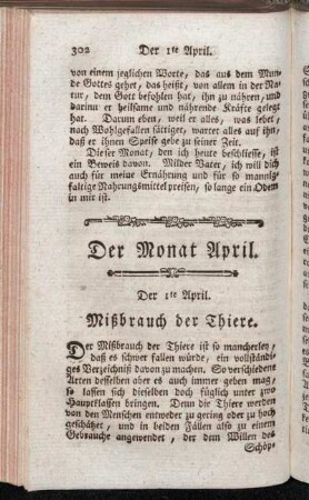 Der Monat April.