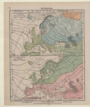Europa. Januar-Isothermen u. -Winde