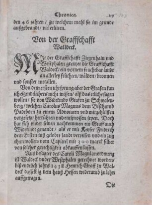 Von der Graffschafft Walldeck.