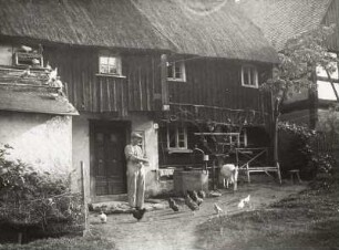 Heynitz. Umgebindehaus mit Taubenschlag : Nossen-Heynitz. Umgebindehaus mit Taubenschlag, Nr. 3. Straßenseite