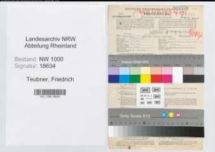 Entnazifizierung Friedrich Teubner, geb. 03.06.1913 (Assessor)
