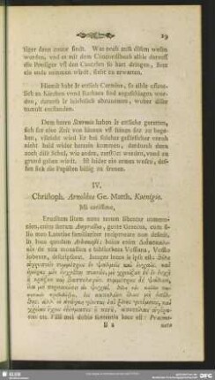 IV. Christop. Arnoldus Ge. Matth. Koenigio.