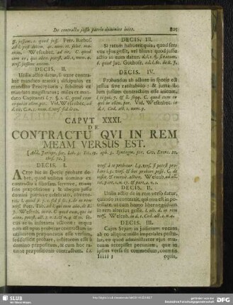 Caput XXXI. De Contractu Qui In Rem Meam Versus Est