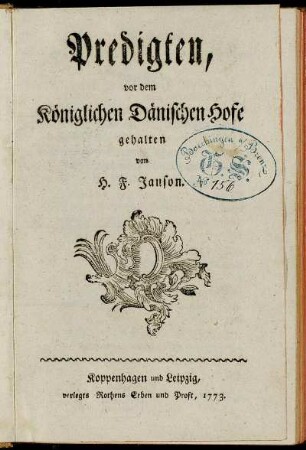 Predigten, vor dem Königlichen Dänischen Hofe gehalten