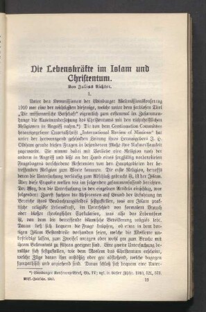 Die Lebenskräfte im Islam und Christentum