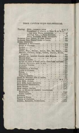 2v, Index Capitum Hujus Bibliothecae