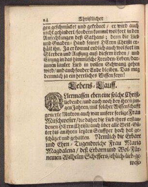 Christlicher Lebend-Lauff.