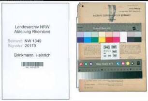 Entnazifizierung Heinrich Brinkmann , geb. 26.10.1906 (Kaufmann)