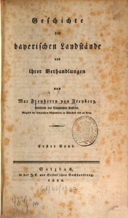 Geschichte der bayerischen Landstände und ihrer Verhandlungen, 1