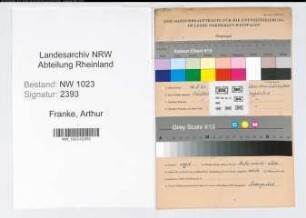 Entnazifizierung Arthur Franke , geb. 16.09.1901 (Webmeister)