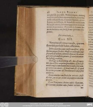 De veracitate. Cap. XII.