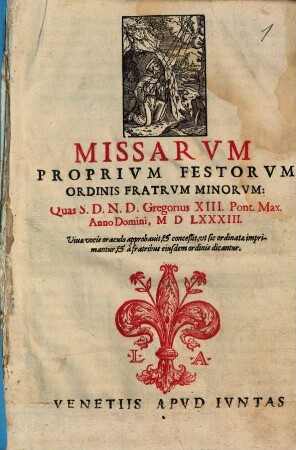 Missarum proprium festorum Ordinis fratrum Minorum