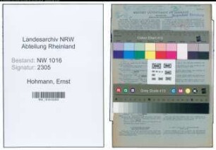 Entnazifizierung Ernst Hohmann , geb. 27.02.1899 (Zollsekretaer)