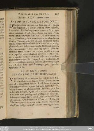 Epist. XCVI. Mediolanum. Antonio Blaguazzonio, V. C.
