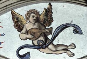 Putten mit Musikinstrumenten und Weihrauchfaß
