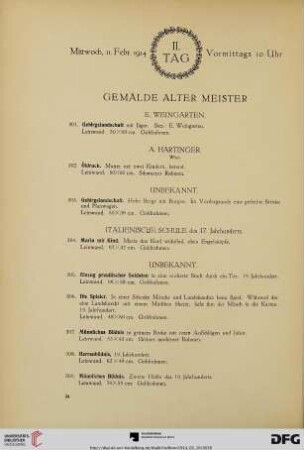 Mittwoch, Vormittags 10 Uhr (Nr. 301-464)