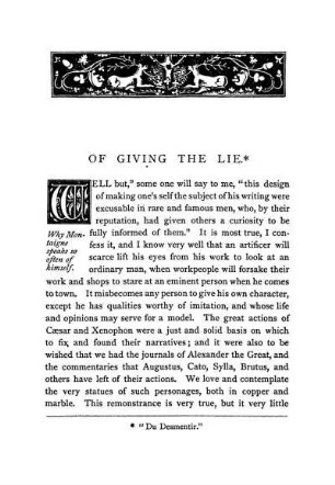 Of Giving The Lie