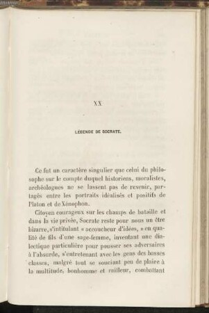 XX Légende de Socrate.