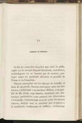 XX Légende de Socrate.