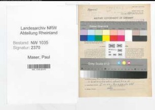 Entnazifizierung Paul Maser , geb. 27.04.1913 (Arbeiter)