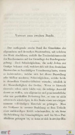 Vorwort zum zweiten Bande