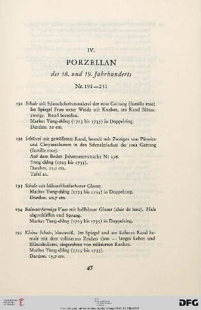 VI. Porzellan (Nr. 191-231)