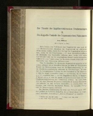 Zur Theorie der kapillarektrischen Erscheinungen. II. Die doppelte Umkehr des Lippmannschen Phänomens