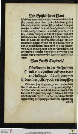 Das funfft Capittel