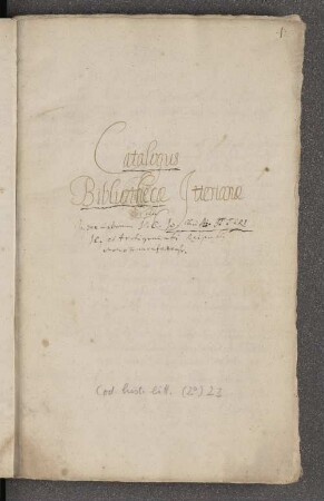 [Katalog der Bibliothek von Johann Christian und Anton Itter] : Cod. hist. litt. : 2° : 23