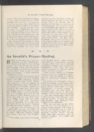 An invalid's prayer-meeting