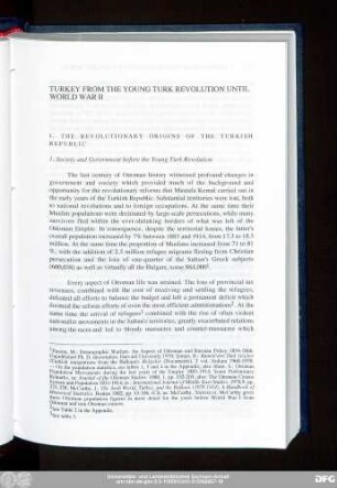 Turkey From The Young Turk Revolution Until World War II