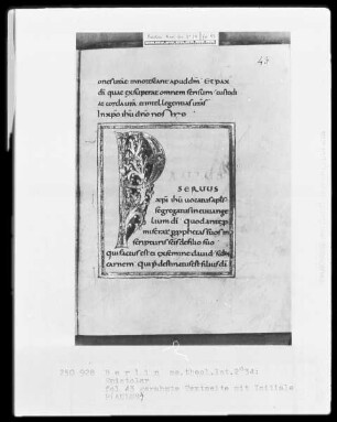 Epistolar aus Trier — Initiale P(AULUS), Folio 43recto