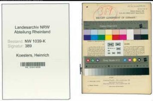 Entnazifizierung Heinrich Koesters , geb. 14.01.1913 (Bankangestellter)