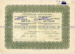 Aktie der Continentale Linoleum-Union Zürich über 250 Schweizer Franken