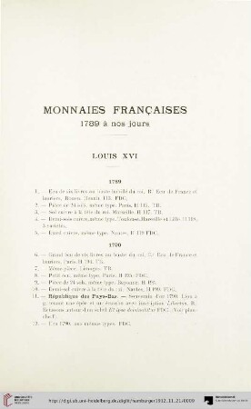 Louis XVI (No. 1 - 318)