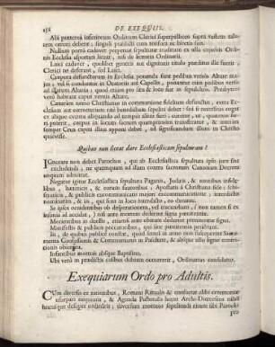 Exequiarum Ordo pro Adultis.