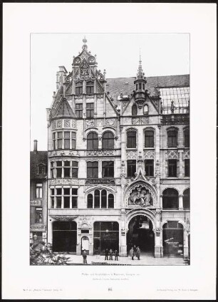 Wohn- und Geschäftshaus Georgstraße, Hannover: Ansicht (aus: Moderne Neubauten, 4.Jg., 1898ff, hrsg. W. Kick)