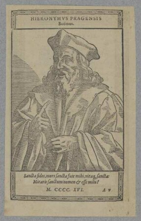 Bildnis des Hieronymus Bohemus Pragensis