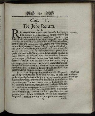 Cap. III. De Jure Rerum.