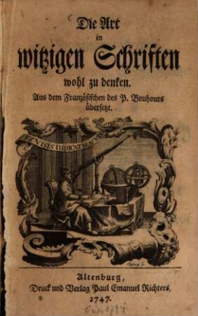 Die Art in witzigen Schriften wohl zu denken