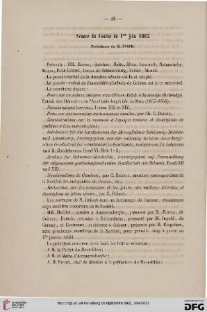Séance du Comité du 1er juin 1863